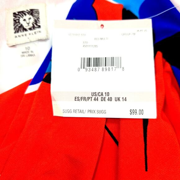 Anne Klein 10 Women's Sleeveless Red Maxi BOHO Sun Dress Miss Size Medium M - Picture 4 of 7